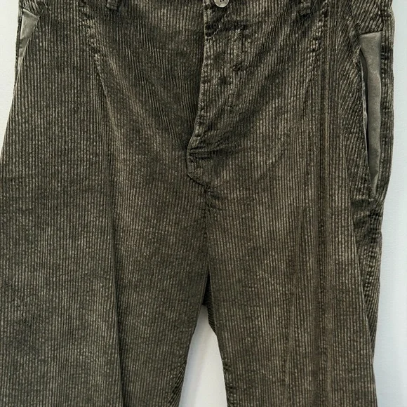 Transit Par-Such Lagenlook Corduroy Pants Gray Brown Relaxed Tapered Large - Picture 3 of 13
